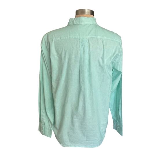 Everlane The Silky Cotton Relaxed Shirt Mint Green White Stripe Womens Sz 10 NWT - Picture 4 of 9